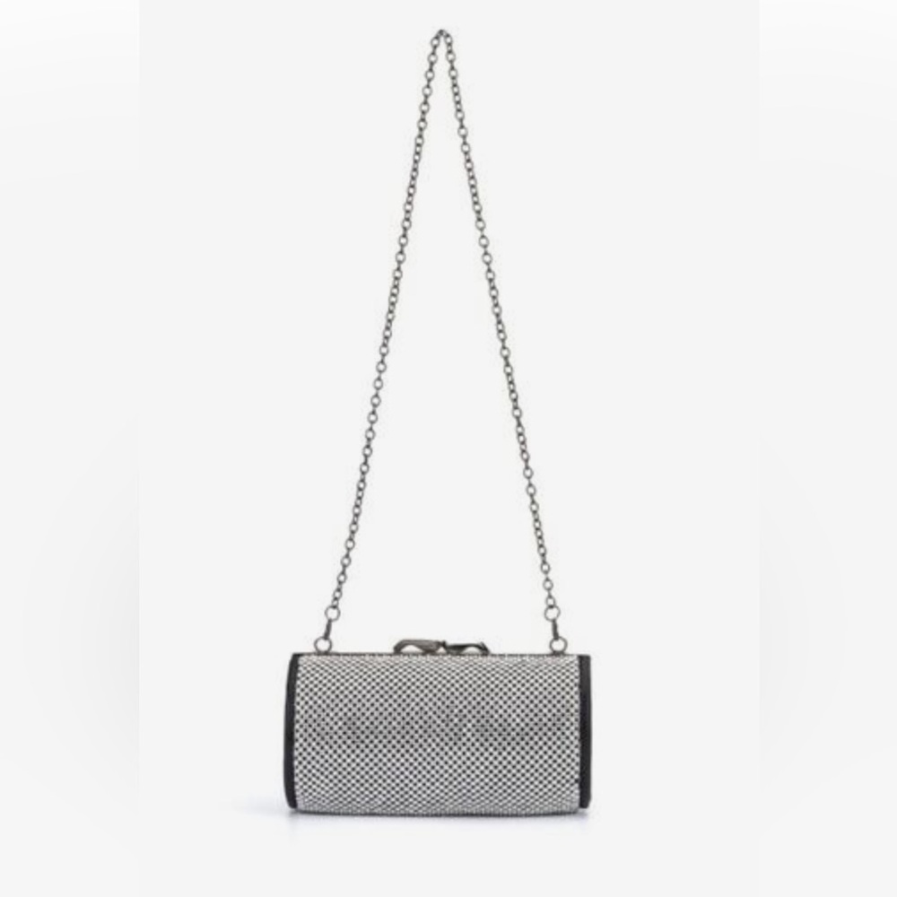 Olivia Miller | NWT Reagan Rhinestone Cylinder Bag Clutch + 2 Chain Straps - Picture 12 of 17